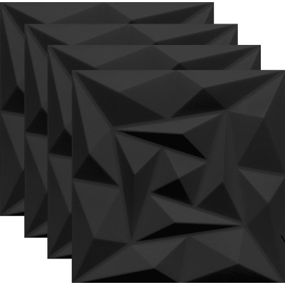 KASETON SUFITOWY ŚCIENNY KWARC CZARNY 3D